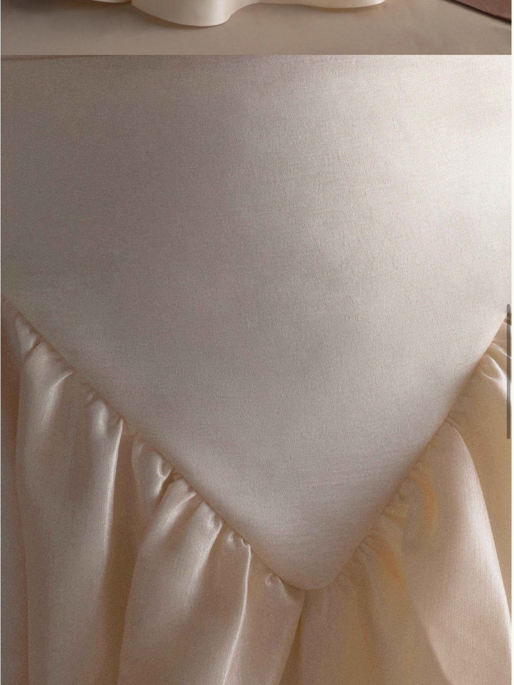 Meshki The CARLA Ruched Gown- Cream A-Line Bridal Gown High Slit-Size XS - Picture 5 of 16